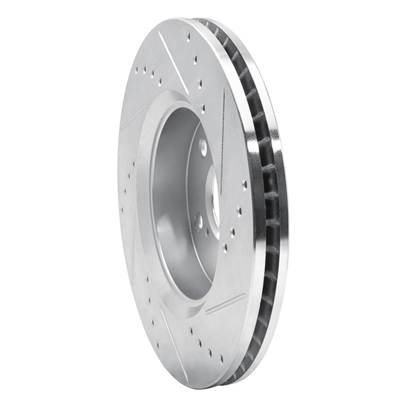 Toyota C-HR Brake Rotor (1) - Front Left - R1 Concepts - Drilled & Slotted - Silver - `18-`22